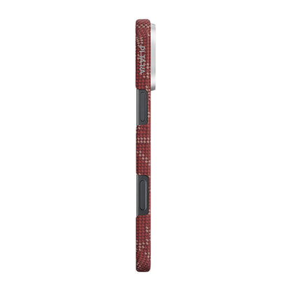 iPhone 16 Pro Max Kılıf M-safe Şarj Özellikli Aramid Fiber Pitaka Tactile Woven Monogram Serisi Kılıf