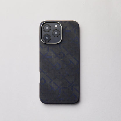 iPhone 16 Pro Max Kılıf M-safe Şarj Özellikli Aramid Fiber Pitaka Tactile Woven Monogram Serisi Kılıf
