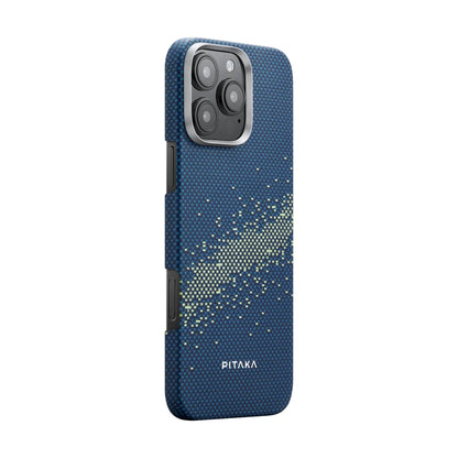 iPhone 16 Pro Max Kılıf M-safe Şarj Özellikli Aramid Fiber Pitaka Tactile Woven Starpeak Serisi Milky Way Galaxy Kılıf