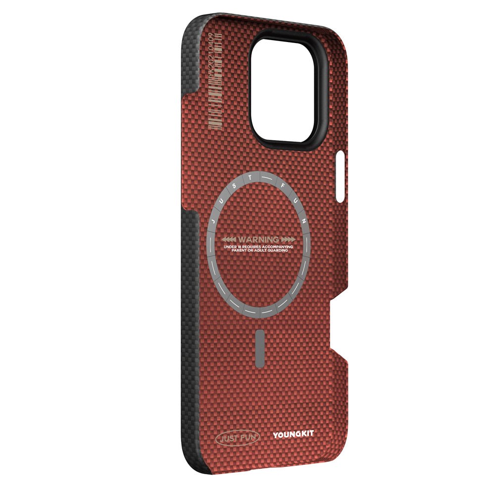 iPhone 16 Pro Max Kılıf M-safe Şarj Özellikli Aramid Fiber Youngkit 1500D Kevlar Extreme Wing Serisi Kılıf