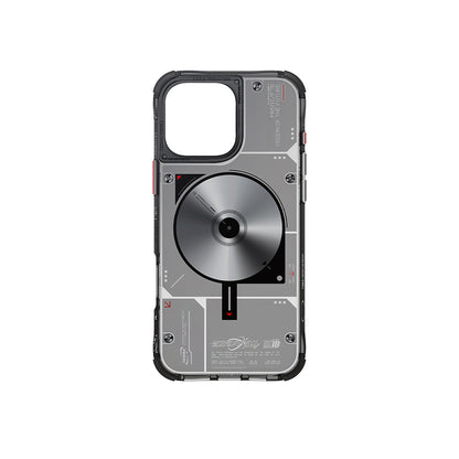 iPhone 16 Pro Max Kılıf M-safe Şarj Özellikli Disk Desenli Airbag Tasarımlı Skinarma Nova Kılıf