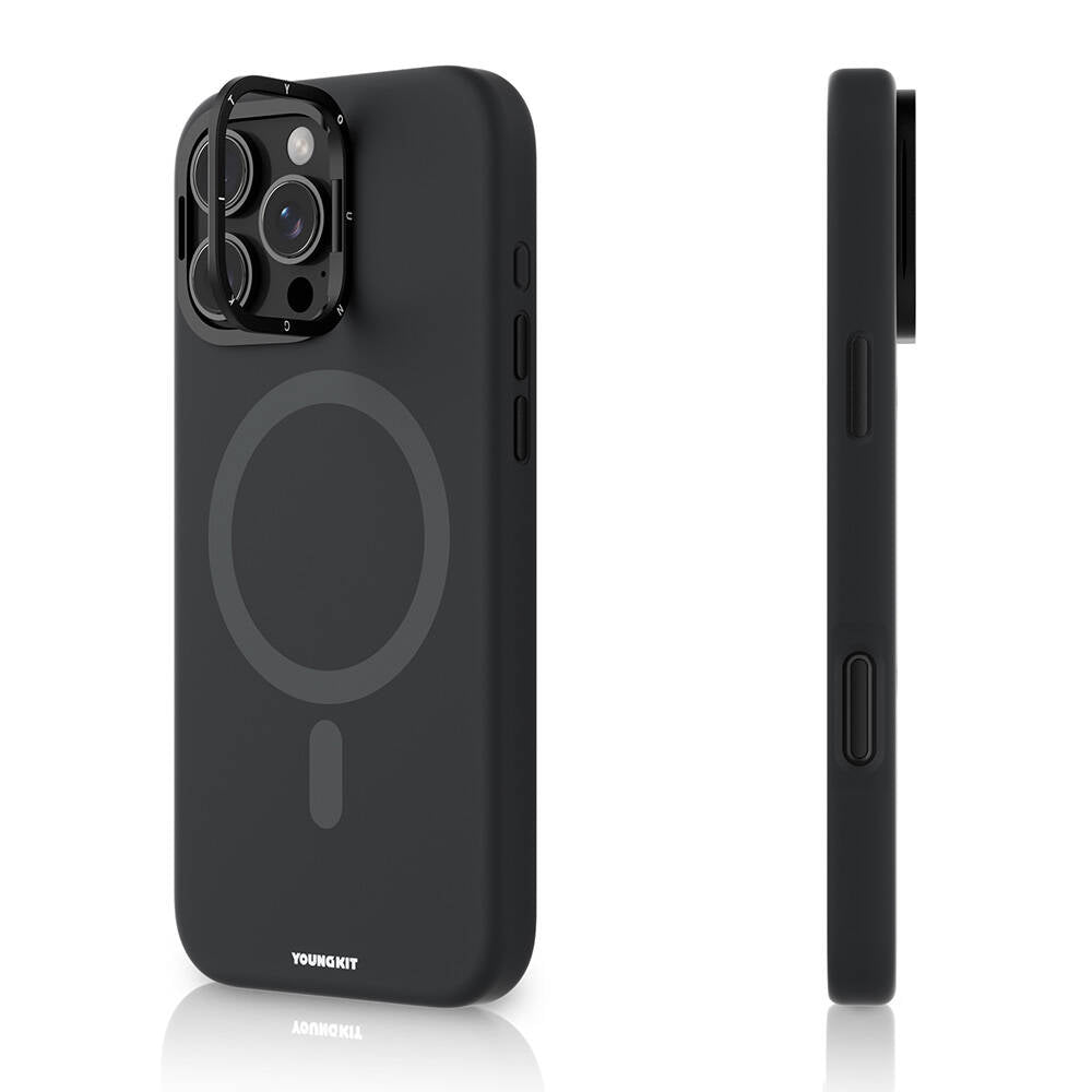 iPhone 16 Pro Max Kılıf M-safe Şarj Özellikli Kamera Standlı Youngkit Bitty Cream Kılıf