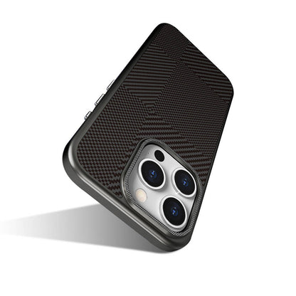 iPhone 16 Pro Max Kılıf M-safe Şarj Özellikli Karbon Fiber Desenli Mutural Montage Kılıf