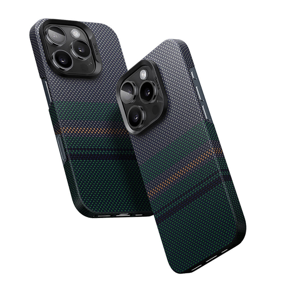 iPhone 16 Pro Max Kılıf M-safe Şarj Özellikli Karbon Fiber Tasarımlı Benks Aurora ArmorAir Kevlar Kılıf