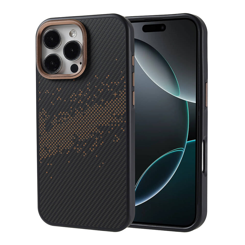 iPhone 16 Pro Max Kılıf M-safe Şarj Özellikli Karbon Fiber Tasarımlı Zore Vave Kılıf