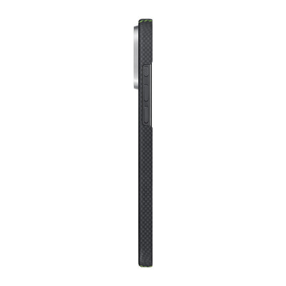 iPhone 16 Pro Max Kılıf M-safe Şarj Özellikli Lumintex Teknolojili Fosforlu Aramid Fiber Pitaka Tactile Woven Aries Serisi Credit Card Kılıf