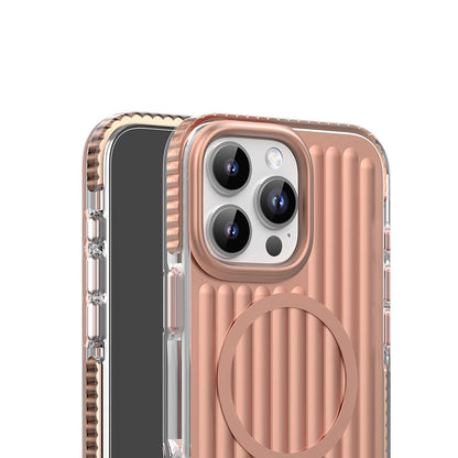 iPhone 16 Pro Max Kılıf M-safe Şarj Özellikli Oyuklu Tasarım Mutural Bumpy Clear Kılıf