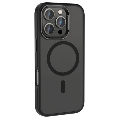 iPhone 16 Pro Max Kılıf M-safe Şarj Özellikli Parlak Kamera Çerçeveli Zore Kost Kılıf