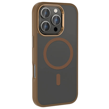 iPhone 16 Pro Max Kılıf M-safe Şarj Özellikli Parlak Kamera Çerçeveli Zore Kost Kılıf