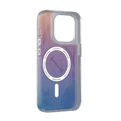 iPhone 16 Pro Max Kılıf M-safe Şarj Özellikli Parlak Kumlu Sıvılı Tasarımlı Galaxy Fantasy Serisi Kılıf