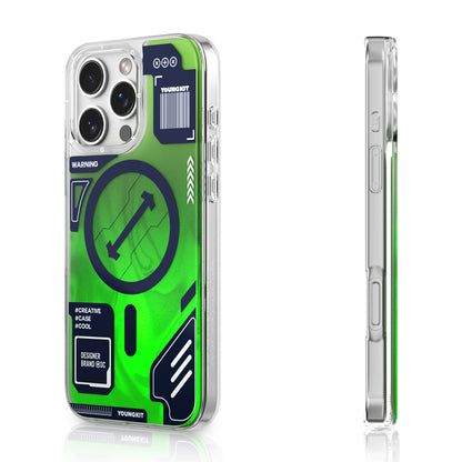 iPhone 16 Pro Max Kılıf M-safe Şarj Özellikli Parlak Kumlu Sıvılı Tasarımlı Galaxy Fantasy Serisi Kılıf