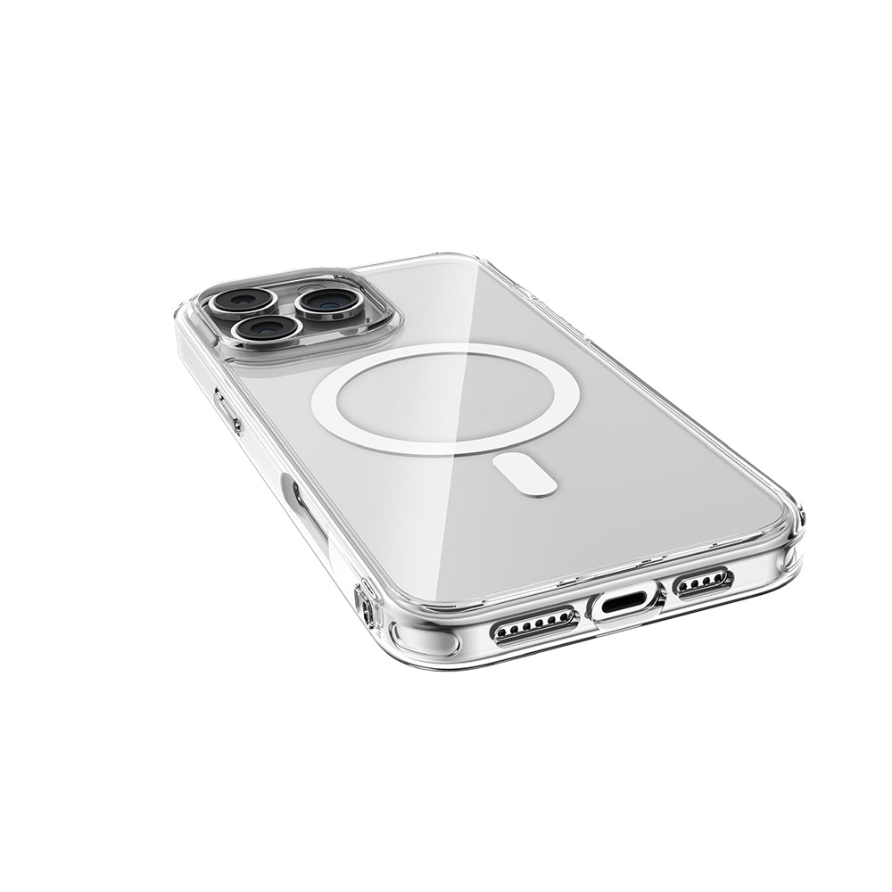 iPhone 16 Pro Max Kılıf M-safe Şarj Özellikli Raptic Crystal M-safe Serisi Şeffaf Kılıf