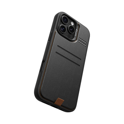 iPhone 16 Pro Max Kılıf M-safe Şarj Özellikli Raptic Slim Wallet Serisi Deri Görünümlü Kartlıklı Standlı Kılıf
