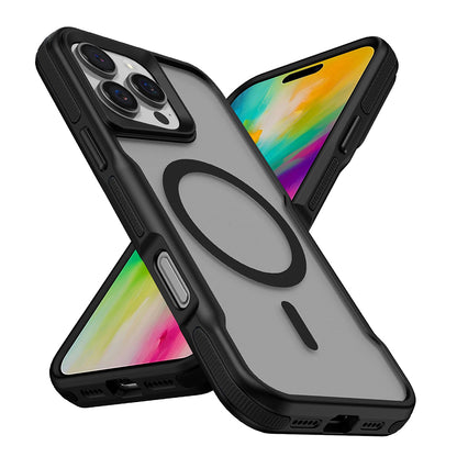 iPhone 16 Pro Max Kılıf M-safe Şarj Özellikli Renkli Kenar Airbag Şeritli Zore Lamer Kılıf