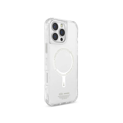 iPhone 16 Pro Max Kılıf M-safe Şarj Özellikli Şeffaf Airbag Tasarımlı Skinarma Saido Nightglow Kılıf