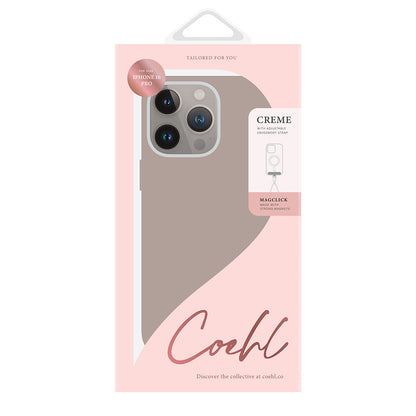 iPhone 16 Pro Max Kılıf M-safe Şarj Özellikli Soft Arka Yüzey Askı İpli Coehl Creme Kılıf