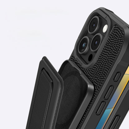 iPhone 16 Pro Max Kılıf M-safe Şarj Özellikli Standlı Kartlıklı Set Amazingthing Glamour Luxe Serisi Kılıf