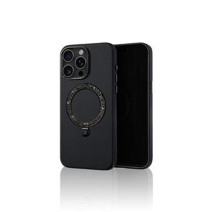 iPhone 16 Pro Max Kılıf M-safe Şarj Özellikli Standlı Suni Deri Tasarımlı Pynana Dancing Circle Serisi Kılıf