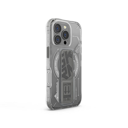 iPhone 16 Pro Max Kılıf M-safe Şarj Özellikli Teknoloji Desenli Standlı Skinarma Helio Kılıf
