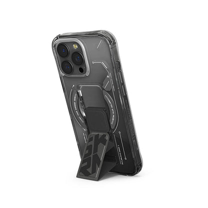 iPhone 16 Pro Max Kılıf M-safe Şarj Özellikli Teknoloji Desenli Standlı Skinarma Helio Kılıf