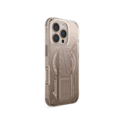 iPhone 16 Pro Max Kılıf M-safe Şarj Özellikli Teknoloji Desenli Standlı Skinarma Helio Kılıf