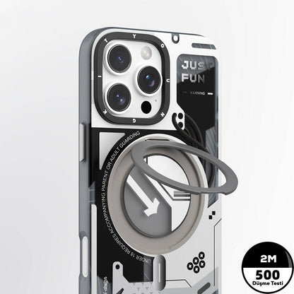 iPhone 16 Pro Max Kılıf M-safe Şarj Özellikli Youngkit 360° Standlı Starship Serisi Kılıf