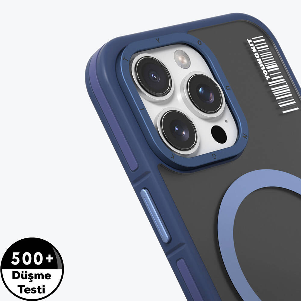 iPhone 16 Pro Max Kılıf M-safe Şarj Özellikli Youngkit Rock Sand Serisi Kılıf