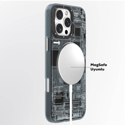 iPhone 16 Pro Max Kılıf M-safe Şarj Özellikli Youngkit Technology Serisi Kılıf