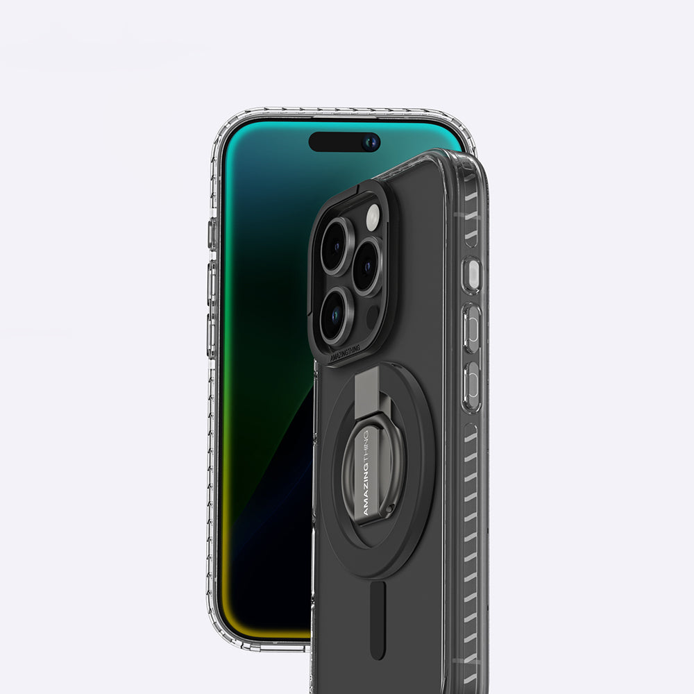 iPhone 16 Pro Max Kılıf M-safe Şarj Özellikli Yüzük Standlı Amazingthing Titan Pro Serisi Kılıf