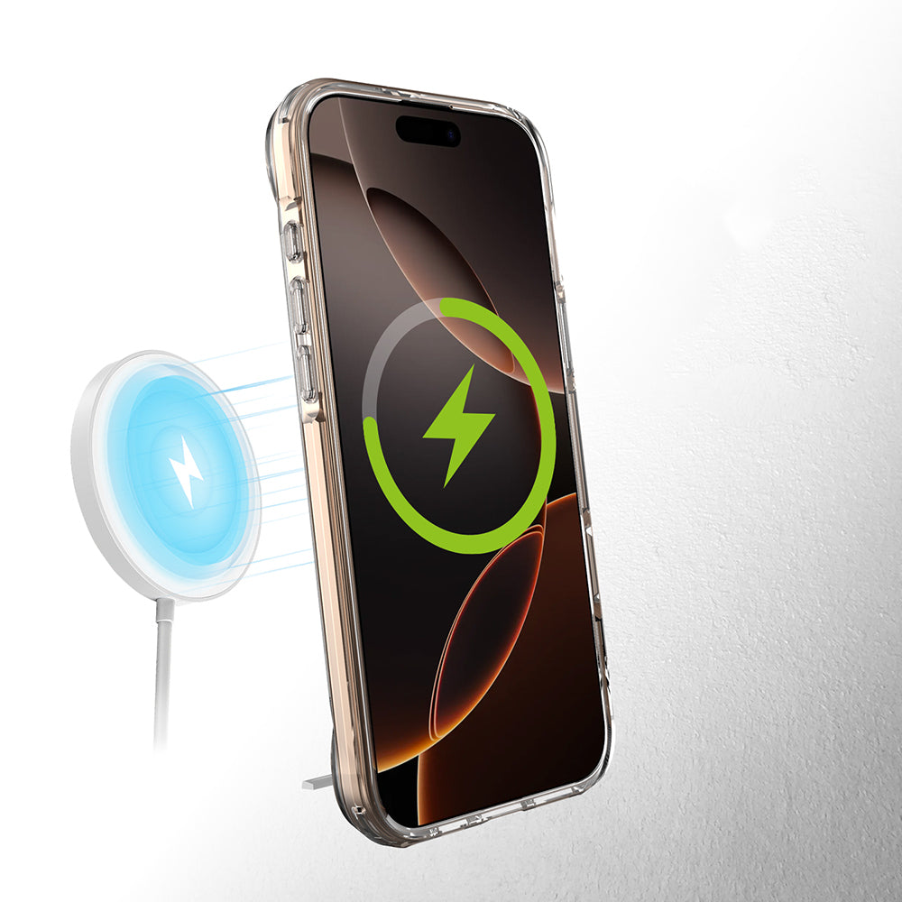 iPhone 16 Pro Max Kılıf M-safe Şarj Özellikli Zore T-Max Standlı Kılıf