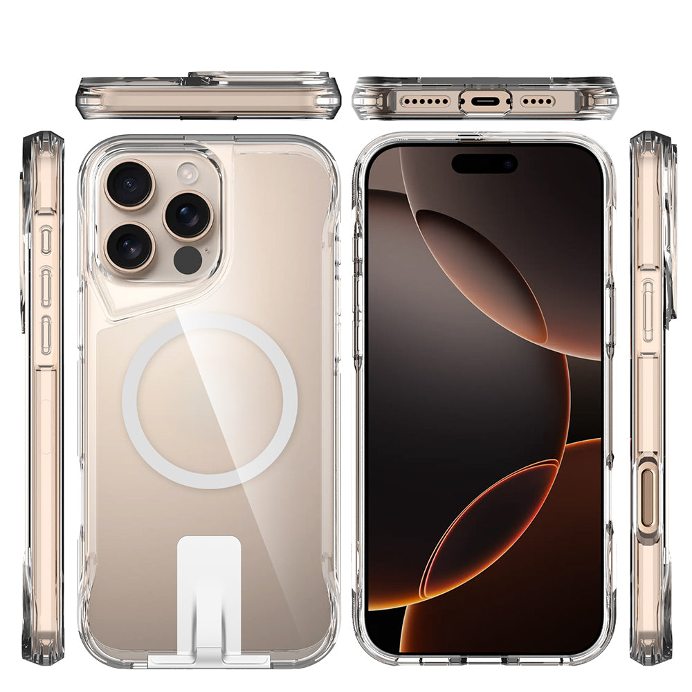 iPhone 16 Pro Max Kılıf M-safe Şarj Özellikli Zore T-Max Standlı Kılıf