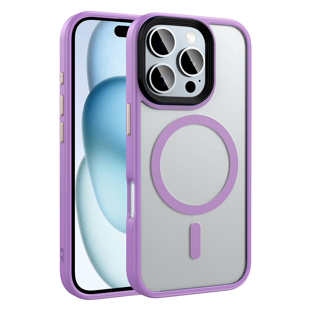 iPhone 16 Pro Max Kılıf Mat Arka Yüzey Wireless Şarj Özellikli Zore Flet M-safe Kılıf