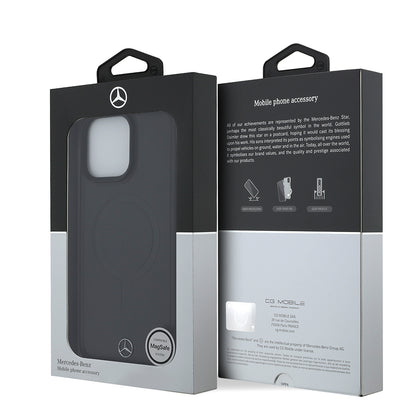 iPhone 16 Pro Max Kılıf Mercedes Benz Orijinal Lisanslı M-safe Şarj Özellikli Metal Yıldız Logolu Sade Pürüzsüz Deri Kılıf