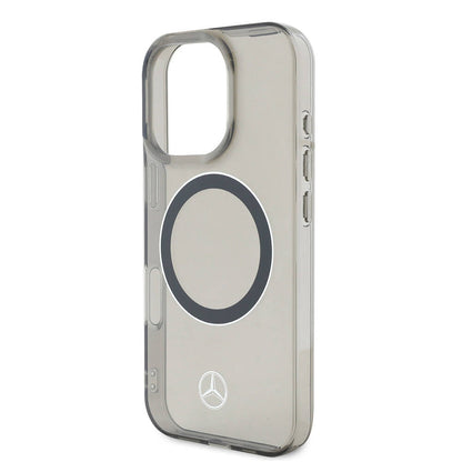 iPhone 16 Pro Max Kılıf Mercedes Benz Orijinal Lisanslı M-safe Şarj Özellikli Saydam Yüzey Silver Ring Kılıf