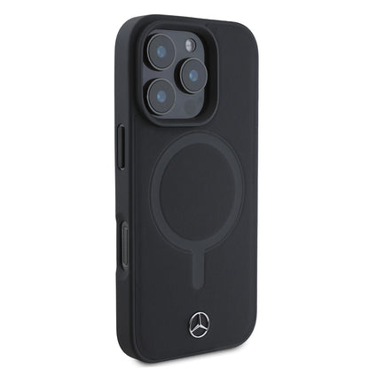 iPhone 16 Pro Max Kılıf Mercedes Benz M-safe Şarj Özellikli Yumuşak Deri orijinal Lisanslı Kılıf