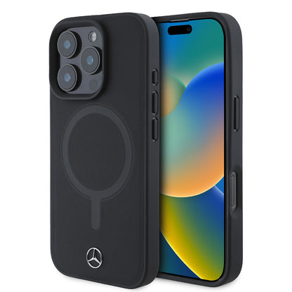 iPhone 16 Pro Max Kılıf Mercedes Benz M-safe Şarj Özellikli Yumuşak Deri orijinal Lisanslı Kılıf