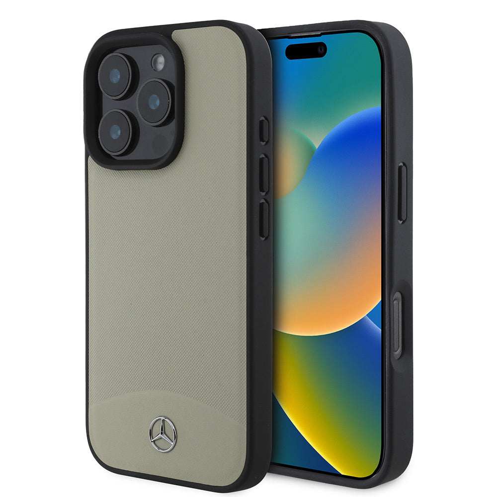 iPhone 16 Pro Max Kılıf Mercedes Benz OrijinalLisanslı M-safe Şarj Özellikli Dokulu ve Düz Deri Kılıf