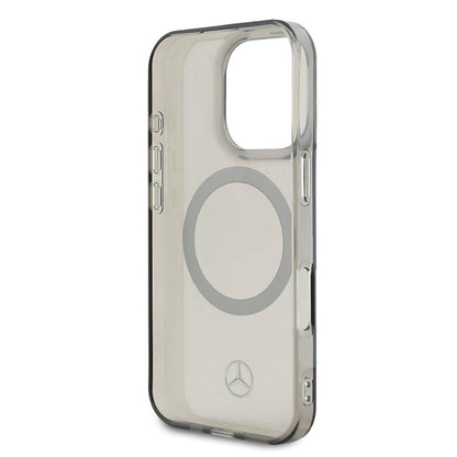 iPhone 16 Pro Max Kılıf Mercedes Benz OrijinalLisanslı M-safe Şarj Özellikli Saydam Yüzey Silver Ring Kılıf