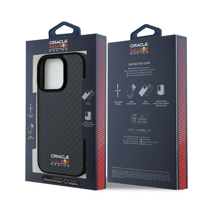 iPhone 16 Pro Max Kılıf Redbull Orijinal Lisanslı M-safe Şarj Özellikli Karbon Fiber Tasarımlı Parlayan Logolu Kılıf