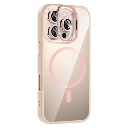 iPhone 16 Pro Max Kılıf Standlı ve Kamera Lens Hediyeli M-Safe Şarj Özellikli Zore Etro Kılıf