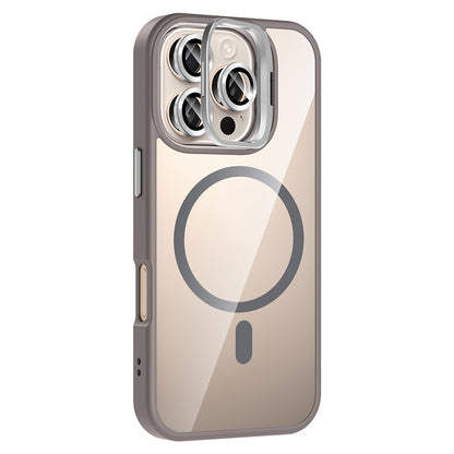 iPhone 16 Pro Max Kılıf Standlı ve Kamera Lens Hediyeli M-Safe Şarj Özellikli Zore Etro Kılıf