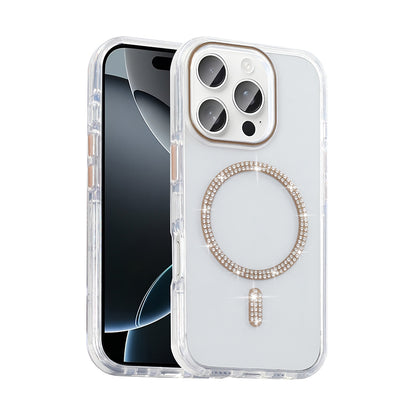 iPhone 16 Pro Max Kılıf Taşlı Tasarım M-safe Şarj Özellikli Zore Koment Silikon Kılıf