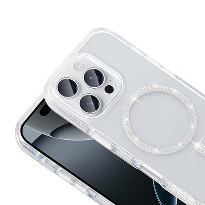 iPhone 16 Pro Max Kılıf Taşlı Tasarım M-safe Şarj Özellikli Zore Koment Silikon Kılıf