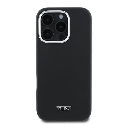 iPhone 16 Pro Max Kılıf TUMI Orijinal Lisanslı M-safe Şarj Özellikli Metal Yazı Logolu PU Deri Kılıf