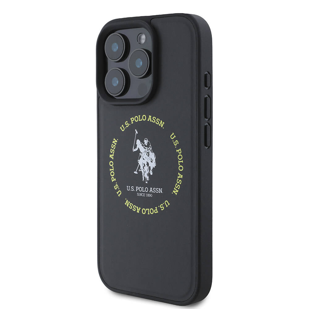 iPhone 16 Pro Max Kılıf U.S. Polo Assn. Orijinal Lisanslı M-safe Şarj Özellikli Circle ve Double Horse Logolu Deri Kılıf