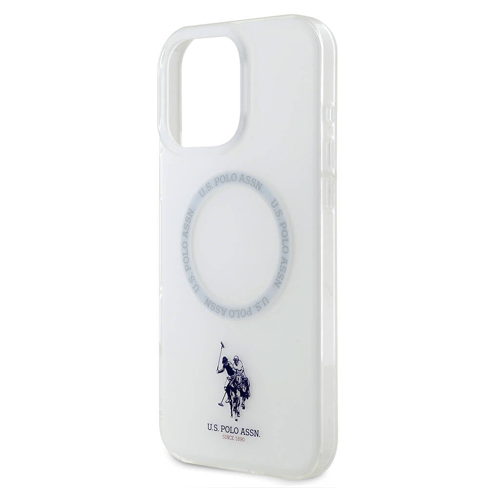 iPhone 16 Pro Max Kılıf U.S. Polo Assn. Orijinal Lisanslı M-safe Şarj Özellikli IML Double Horse Logolu Ring Kılıf