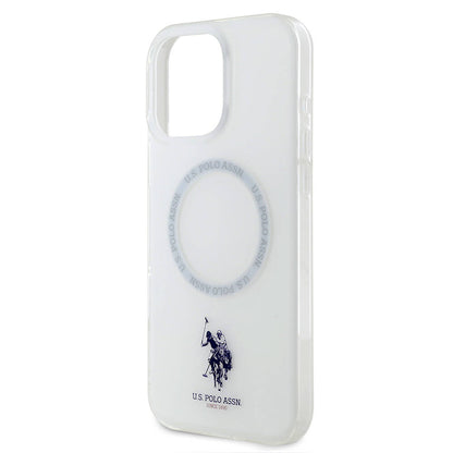iPhone 16 Pro Max Kılıf U.S. Polo Assn. Orijinal Lisanslı M-safe Şarj Özellikli IML Double Horse Logolu Ring Kılıf