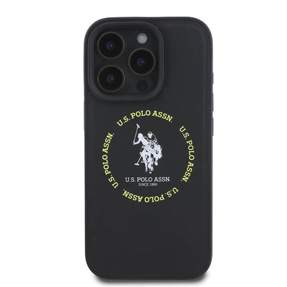 iPhone 16 Pro Max Kılıf U.S. Polo Assn. orijinal Lisanslı M-safe Şarj Özellikli Circle ve Double Horse Logolu Deri Kılıf