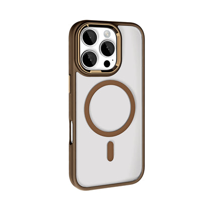 iPhone 16 Pro Max Kılıf Wireless Şarj Özellikli Zore Krom M-safe Silikon Kılıf