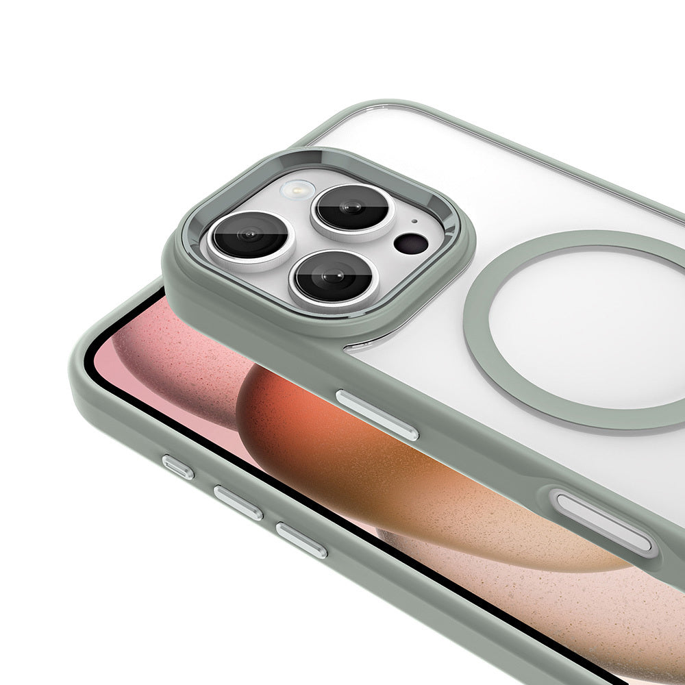 iPhone 16 Pro Max Kılıf Wireless Şarj Özellikli Zore Krom M-safe Silikon Kılıf